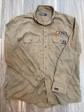Tyndale FR Shirt XL Tan Flame Resistant FRMC CAT 2 NFPA 2112 Lineman Workwear